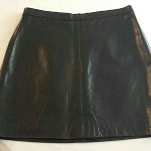 DKNY Black Leather Mini Skirt Size 10